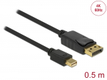 Mini DisplayPort - DisplayPort kaabel 0.5m, must, 4K@60Hz