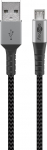 USB 2.0 kaabel A - Micro B 2.0m, metallist pistik, tekstiilist
