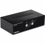 KVM switch: 2 porti, Displayport, 2xUSB A, audio, mikrofon, 4K UHD 3840x2160
