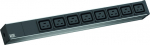 Toitepaneel 8 x C19 2.0m, r&auml;ckitav, C20 pistik, 440x44x47, must/hall 1U