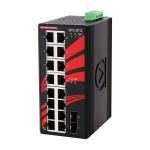 Switch: 16 x 10/100/1000BaseT(X), 2 x SFP, -40 kuni 80&deg;C, mittemanageeritav, DIN