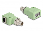 Adapter M12 (M) - RJ45 (F) A-code 8 pin 90&deg; nurgaga