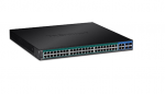 PoE Switch: 48 x 10/100/1000Mbps Web Smart PoE+, 4 x Mini-GBIC (SFP) pesa,r&auml;kitav, 370W