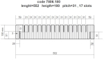 DIVIPRINT - LABEPLAST conductive divider, length 552, height 100, pitch 31mm, 17 slits