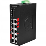 Switch: 8 x 10/100BaseT(X) PoE+, 1 x 10/100/1000BaseT(x) / 2 x SFP, -40 kuni 80&deg;C, mittemanageeritav, DIN,12-36VDC
