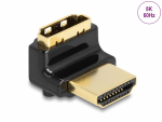 Adapter HDMI (M) - (F), 8K@60Hz 90&deg; nurgaga &uuml;les, metallist