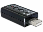 USB 2.0 helikaart, 1x 3.5mm stereo, 1x 3.5mm microphone, 7.1 24 Bit/96 kHz