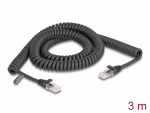 V&otilde;rgukaabel Cat5e UTP 3.0m, must, spiraal