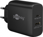 USB laadija 1 x USB-C PD, 1 x USB-A, 100 - 240V > 5V, 3A, 45W must