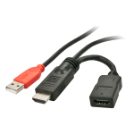 Adapter HDMI (M) - (F), lisatoitega