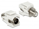 Keystone moodul: IEC-pistik (coax) / F-pesa, valge
