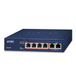 Switch: 4 x 10/100Mbps PoE+, 2 x 10/100Mbps, 60W PoE budget