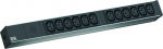 Toitepaneel 12 x C13 2.0m, r&auml;ckitav, 10A kaitsmega, UPSi pistik C14, 440x44x47, must/hall 1U