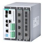 Modulaarne switch: 3 x 10/100/1000BaseT(X) v&otilde;i 100/1000BaseSFP, 2 fast Ethernet lisamooduli v&otilde;imalus, kokku kuni 11 porti, -40 ... 75&deg;C DIN