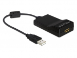 Konverter USB 2.0 (M) - HDMI (F) 1920x1080, kuni 6 seadet, must