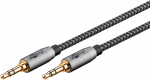 3.5mm kaabel 2.0m, kullatud kontaktid, stereo, tekstiilist