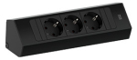Toitepaneel Casia 3 x CEE7/3, 235 x 78 x 64mm, must