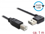 USB 2.0 kaabel A - B 1.0m, A Easy USB nurgaga, must