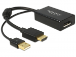 &Uuml;leminek HDMI (M) - Displayport 1.2 (F) 2160p, USB toide, 4Kx2K@30Hz, 2K@120Hz, must