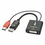 Konverter DVI-D (F) - DisplayPort (M) 1200p@60Hz + USB (M)(toiteks) 0.15m, must