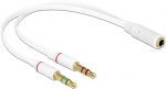 Adapter 3.5mm (F) - 2x3.5mm (M), CTIA/ Apple standard, 20cm
