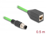 Pikenduskaabel M12-RJ45 8 kontakti A-coded 0.5m PUR (TPU)