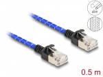 V&otilde;rgukaabel Cat6a U/FTP 0.5m, sinine, punutud, slim