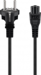 220V Toitekaabel 1.0m, must, CEE 7/7 - C5
