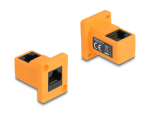 T&uuml;&uuml;p-D moodul - RJ45 F - F 90&deg; nurgaga oranž