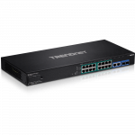 PoE Switch:16 x 10/100/1000Mbps PoE+, 2x Shared RJ45/SFP, Long Range PoE+ kuni 200m, 220W