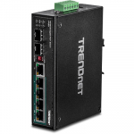 T&ouml;&ouml;stuslik PoE Switch: 4 x 10/100/1000Mbps PoE+,1 x Dedicated SFP ,1 x shared GB RJ-45/SFP, IP30, -40 to 75 &ordm;C, 60-120W,
