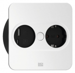 Pistikupesa Twist 2 1 x CEE7/3 2.0m, 1 x USB-A, 1 x USB-C, matt valge, nurkne