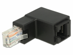 Adapter RJ45 (M) nurgaga - RJ45 Cat6 (F) varjestamata, must