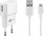 USB laadija 1 x USB, 100-240V > 5V, 1A + USB kaabel 1.0m, valge