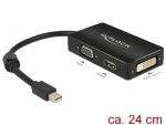 &Uuml;leminek Mini DisplayPort (M) - HDMI (F), VGA (F), DVI (F) 2K@60Hz 0.24m, must