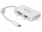Konverter USB-C (M) - VGA / HDMI / DVI, t&ouml;&ouml;tab ka Thunderbolt 3&acute;es ja t&ouml;&ouml;tab ka Mac&acute;idega, valge