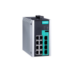 12-port full Gigabit managed Ethernet switch,8 Gigabit T(X) ports, 4 Gigabit SFP slots, -10 to 75&deg;C operating temperature