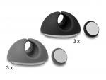 Juhtme hoidik 1-le kaablile (6tk), isekleepuv, must/hall
