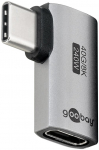 Adapter USB-C (M) - USB-C (F), 90&deg;, USB4, horisontaalne, hall