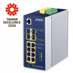 Switch: 8 x 10/100/1000Mbps PoE+, 2 x SFP 100/1000Mbps, 2 x SFP+, 1 x RJ-45 console, Layer 3