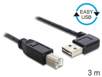 USB 2.0 kaabel A - B nurgaga 3.0m, Easy USB, must