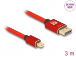 Mini DisplayPort - DisplayPort kaabel 3.0m, punane, 8K@60Hz