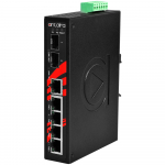 Switch: 4 x 10/100/1000BaseT(X) PoE+, 1 x 10/100/1000BaseT(X), 2 x SFP, -10 kuni 70&deg;C, mittemanageeritav, DIN, 48-55VDC