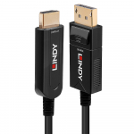 DisplayPort - HDMI kaabel 10.0m Fibre Optic Hybrid UHD 4K 3840x2160@60Hz