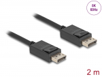 DisplayPort kaabel 2.0m, kullatud, kolmekordne varje, 8K@60Hz kuni 16K@30, DP 2.0, must