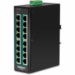 T&ouml;&ouml;stuslik PoE Switch: 16 x 10/100/1000Mbps PoE+, IP30, -40 to 75 &ordm;C, 240W