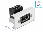 Easy 45 moodul: DisplayPort (F) - (F) 90&deg; nurgaga 22.5mm x 45mm