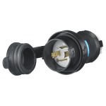Veekindel kattega pistik, 20A, 3P 250VAC, must-valge, L15-20P NEMA