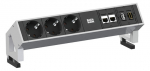 Toitepaneel Desk 2, 3 x CEE7/3, 2 x RJ45 Cat6a, 1 x USB 3.0-A, 1 x HDMI, 290x86x99mm, 0.2m GST18 pesa