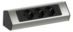 Toitepaneel Casia 3 x CEE7/3, 235 x 78 x 64mm, must/hall